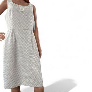 ANTONIO MELANI Beaded White Sheath Valencia Skipper Dress Size 8 New With Tags